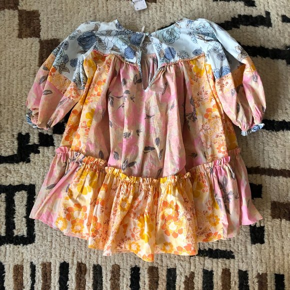 Free People Prairie Field Tunic Mini Dress Seam Floral Mix- size small-NWT - Picture 4 of 8